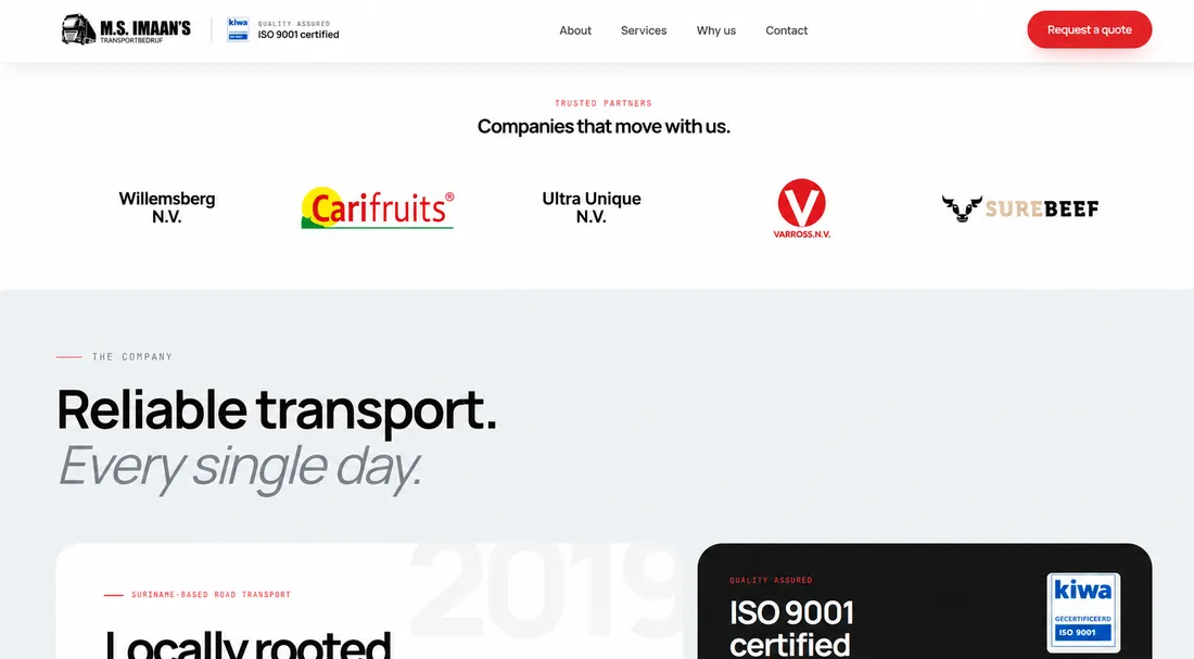 Clients section: trusted across sectors